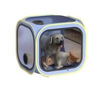 Pet Dryer Box, Portable Grooming Crate, Anti-Hair Flying Drying Cage, Heat-Safe Room Box for Cats, Dogs, and Puppies at Home or Travel, 19.69x19.69x19.69 Inches, Blue, Purple
