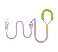 Pet Duals - Cuerda para pasear perros con cabeza de 180 cm, cuerda de tracción y dos cuerdas de tracción antibobinado y desmontables resistentes al desgaste (morado)