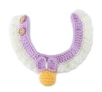 Pet Duck Collar Decoration | Soft Wool Knit Adjustable Collar for Chickens/Ducks/Geese | Cute Pink Purple Poultry Accessories (Metro)