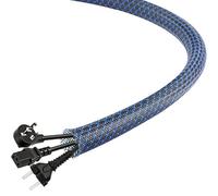 PET Expandable Braided Sleeving 25Ft-1 inch Wire Loom, Aibole Braided Cable Sleeve Wire Wrap,Black&Blue