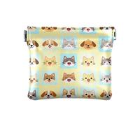 Pet Faces - Cartera de cuero para dinero en efectivo, bolsas organizadoras únicas para mujeres y niñas