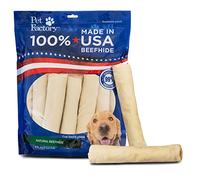 Pet Factory Rollos de Carne de Vacuno 100% Fabricados en Estados Unidos de 8 Pulgadas, Sabor Natural, 15 Unidades/1 Paquete