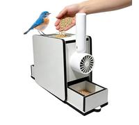 Pet Feed Husk Cleaner - Avian Seed Wind Separator, Macaw Food Hulling Box with Natural Solid Timber Construction Internal Battery, Parakeet Refuse Vacuum, Conure Cage Sweeper, Chaff Sifter for