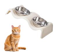 Pet Feeder Bowls, Food & Water Feeding Double Bowls for Cat, Pet Supplies Stainless Steel Pet Bowl for Puppy Cats Double Pet Feeder Bowls for Cats, Food & Water Feeding Bowls, Stainless Steel Pet Bowl