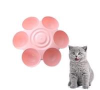 Pet Feeder | Multi Cat Bowl | Flower Shaped Feeding Station | Non Slip Food Grade Dish Set For Indoor Multiple Cats Food Water Serving Tray Durable Easy Clean Design