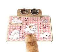 Pet Feeding Mat - Cat Food Mat | Esteras tazones para perros para pisos | 11.8x15.8 pulgadas | Cojín absorbente antideslizante | Mantel individual de secado rápido impermeable para evitar el derrame