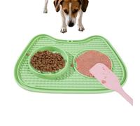 Pet Feeding Mat with Suction Cups - Anti Gulping Slow Feeder for Cats and Small Dogs | Food Dispensing Silicone Lick Pad with Non-Skid Bottom Designed for Wet Dry Treats Snacks and Yogurt