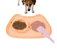 Pet Feeding Mat with Suction Cups - Anti Gulping Slow Feeder for Cats and Small Dogs | Food Dispensing Silicone Lick Pad with Non-Skid Bottom Designed for Wet Dry Treats Snacks and Yogurt