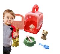 PET FETREND Educational Play Toy Set - Kit de rol de aseo de perros interactivo, conjunto de jaula de atención de 8 piezas | Aprendiendo accesorios de cachorros, accesorios de cepillado de herramienta