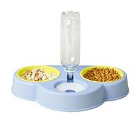 Pet Food Dish, Cat Feeding Station, 8.66x1.96 Inch Elevated Detachable 3 Bowls Large Capacity with Automatic Refill, Triple Dish Buffet, Ergonomic Diner for Small Medium Sized Dogs Indoor Kittens