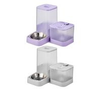 Pet Food Dispenser, Automatic Feeder System, Stainless Steel Bowl and Waterer, 12.01x10.43x5.71 Inches High Capacity Food Storage Container for Large Breeds, Indoor Feeding Station