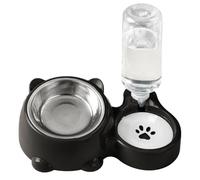 Pet Food Dispenser, Space Saving Pet Bowl Set, Cat Water and Food Bowls, Adjustable Pet Bowl Set, Cat and Dog Feeder for Cats, Dogs, Small to Medium Pets (Black, Dark Blue, Dark Gray)