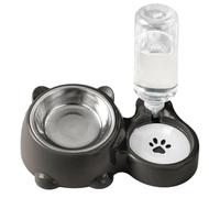 Pet Food Dispenser, Space Saving Pet Bowl Set, Cat Water and Food Bowls, Adjustable Pet Bowl Set, Cat and Dog Feeder for Cats, Dogs, Small to Medium Pets (Black, Dark Blue, Dark Gray)