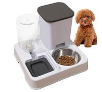 Pet Food Feeder and Waterer, 2-in-1 Automatic Dispenser Bowl, Non-Slip Double Tray Design, Portable Feeding Station, Ideal for Small, Medium, Large Breed Cats, Daily Pet Care Supplies