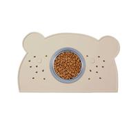 Pet Food Mat - Silicone Dog Bowl Mat Bear Shape | Non Slip Washable Feeding Placemat - 33x20cm Waterproof Pet Feeding Station Tray For Dog Cat Puppy Indoor Outdoor Use