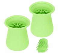 Pet Foot Cleaner, Portable Dog Paw Cleaning Cup, Soft Silicone Massage Paw Washer for Walking, Traveling, Home and Camping, 3.54x3.54x4.92 inches, Blue Green