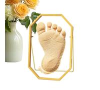 Pet Footprint Frame, Paw Print Keepsake Frame, Artistic Home Decor, Metal Handprint with Display Craft for Kids Dogs Cats Memory Preservation Bedroom Living Room Dorm 5.9x3.93in