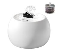 Pet Fountain, 1L Ceramic Electric Rechargeable Cat Drinking Water Dispenser with Long-Lasting Filtered Sensor 3D Design for Puppy, Home, Outdoor