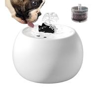 Pet Fountain, Cat Drinking Waterer, Electric Dispenser, Rechargeable Design, Long-Lasting Filter, Sensor Activated, 3D Flow, Quiet, Perfect for Home, Outdoor Watering, (Ceramic)