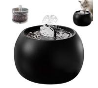 Pet Fountain, Cat Drinking Waterer, Electric Dispenser, Rechargeable Design, Long-Lasting Filter, Sensor Activated, 3D Flow, Quiet, Perfect for Home, Outdoor Watering, (Ceramic)