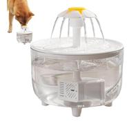 Pet Fountain Water Bowl - 33,8 oz Animal Metal Gatito Diseño de Flores, Fácil Limpio, Calidad Alimentaria, Pico de Mascota Inalámbrico Ultra Tranquilo con Filtro para Gatos, Perro