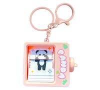 Pet Game Machine Keychain - Panda Flipping Animator Keyring Charm | Animation Page Turning Toy Keychain For Backpack Bag Pendant | Lindo PVC Alloy Key Fob For Adults Kids | Fun Anti-Lost Accessory