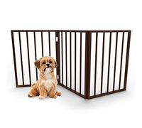 Pet Gate Collection - Puerta para Perros para Puertas, escaleras o casa - Independiente, Plegable, Estilo acordeón, Valla de Madera para Perros de Interior Petmaker