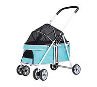 Pet Gear Cochecitos for Mascotas for Gatos/Perros, Entrada sin Cremallera, Cochecitos for Perros pequeños y medianos de hasta 20 kg, Cochecitos for Perros con toldo Ajustable(Blue)