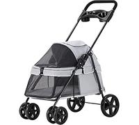 Pet Gear Cochecitos para perros pequeños Cochecito para perros para gatos con portavasos Cochecito para perros transpirable de primera calidad (gris claro a) (gris claro a)