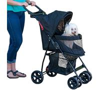 Pet Gear Happy Trails, cochecito de mascotas para gatos y perros, fácil de plegar con forro extraíble, cesta de almacenamiento (PG8030NZJGA)