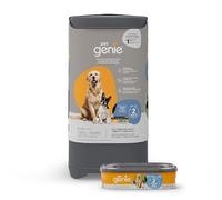 Pet Genie Cubeta | Sistema de eliminación de residuos de perros para control de olores en exteriores e interiores | Cubo de basura para excrementos de perro | Incluye 1 bolsa de repuesto cuadrada que