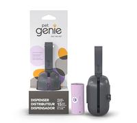 Pet Genie Dispensador de bolsas para excrementos de perro On the Go, incluye 1 rollo (15 unidades) de bolsas para excrementos de perro, aroma a lavanda