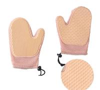 Pet Gloves Grooming, Massage Mitt With Double-Sided Design, Gentle Deshedding Brush Glove Hair Remover, for Cats Dogs Couch, Clothes, Carpet (Pink)