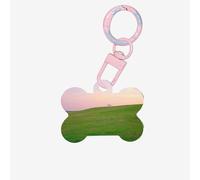 Pet Go ID Tags A Hill Covered in Green Grass - Etiquetas personalizadas para perros y gatos, acrílico en forma de hueso, rosa claro, pequeño