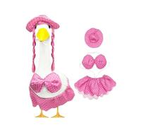 Pet Goose for Costume Set with Pink & Yellow Pigtails for Wig and Outfit