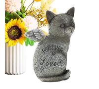 Pet Grave Marker - Sympathy Keepsake Sculpture, Decorative Animal Loss Commemorative Statue with Hand Carved Texture Finish, Stable Flat Base Support, Ideal for Workplace Garden Bookshelves Memorial C