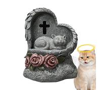 Pet Grave Markers - Lápida conmemorativa iluminada solar, lápida grabada del gato del perro | Piedra de jardín duradera resistente a la intemperie, estatua de decoración de cementerio al aire libre