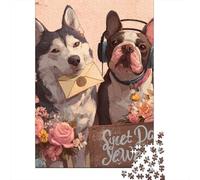 Pet Greeting Cards with Cute Dogs Puzzle Imposible,desafío for Adults Juego Educativo 1000 Piezas Obra De Arte De Juego De para Adultos, Regalos A Partir De 14 Años 70x50cm/1000pcs