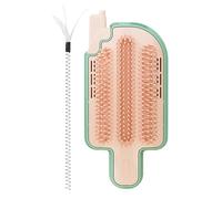 Pet Grooming Brush, Cat Hair Brush, Wall-Mounted Corner Scratcher Comb with Catnip, Soft and Gentle Bristles for Indoor Home Use, 6.46x3.31 Inches, PP Material