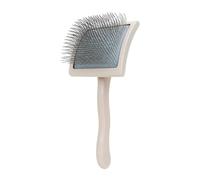 Pet Grooming Brush - Dog Slicker Comb with Wooden Handle and Flexible Wire Pins for Tangle-Free Coat and Shedding Control, Hair Removal Tool for Small Medium Large Dogs Home Grooming Sessions