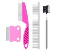 Pet Grooming Comb, Professional Cat Comb Set, Hair Brushes for Cats for Remover Tangles, Knots and Mats, Effective Pet Hair Remover Comb for Smooth, Comfortable Grooming Experience for Your Pets