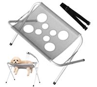 Pet Grooming Hammock with Foldable Stand, Foldable Pet Bathing Stand, Quick Dry Mesh Grooming Table with Stable Anti-Slip Design for Small Medium Dogs & Cats, Nail Trimming and Bath Care (Gray)