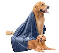 Pet Grooming Towel with Hand Pockets, Super Absorbent MicrofiberDog Towel, Quick Drying Dog Towel, Ultra Soft Pet Grooming Towel, Dog Bath Towel for Small Medium Large Dogs