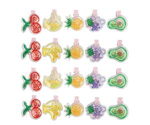 Pet Hair Clips 20 Pack | Fruit Pattern Hairpins for Dogs/Cats/Rabbits | Cute Pet Hair Accessories with Sturdy ABS Material | No Fade Decoration for Parties/Holidays