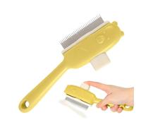 Pet Hair Comb, Bear Button Cat Detangling, 2.95x8.27 inches, Gentle Pet Grooming Brush with Soft Bristles, Daily Cleaning Tool for Bathing, Travel, Indoor Apartment, Outdoor Home, Massaging