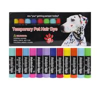 Pet Hair Dye Pens, 12X Temporary Dog Hair Dye Markers, Washable Animal Hair Painting Pens for Small to Large Dogs, Ideal for Marking or Categorizing Pets,Temporary Pet Hair Dye Pens