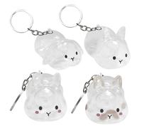 Pet Hair Keepsake, 4-Piece Bunny-Shaped Memory Container Set, Clear Capsuled Furs Storage, Lightweight Sentimental Holder Portable Display for Daily Wear, Home, Travel, Birthday, and Memorial Use
