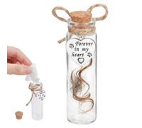 Pet Hair Keepsake Genérico | Cat Ashes Storage Glass Bottle | With Cork Stopper And Heart - Para el cabello de gato y Keepsake para oficina de viaje | Small Medium Large Breed Puppy