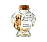 Pet Hair Memorial Keepsake, Heart Shape Bottle with Cork Top for Dog Hair | Heart Shape Design, Keepsake Bottle with Cork Top, Dog Hair Memorial, for Whiskers Ashes Outdoor Grave Garden Yard Lawn Home