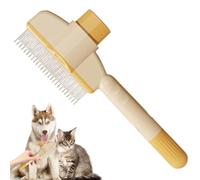 Pet Hair Removal Comb, Button Function Dog Comb, Large Dog Flea Comb, Cleaning Brush For Pets, Loose Hair Pet Comb, Steel Needle Pet Comb, Knot Removal Pet Brush, Cat Detangling Comb,